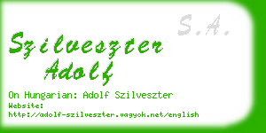 szilveszter adolf business card